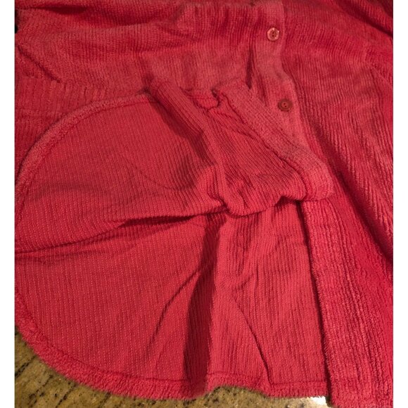 New! Pink Chenille Shirt Robe Adonna Plus Size 3X Leisurewear Button Pockets - Picture 7 of 16
